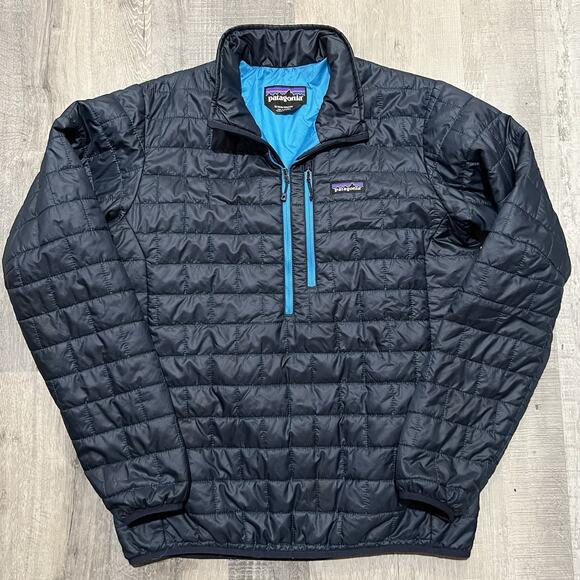 Patagonia Nano Puff Pullover Navy Blue Puffer Jacket Outdoor Hike Men's Medium - Picture 1 of 6